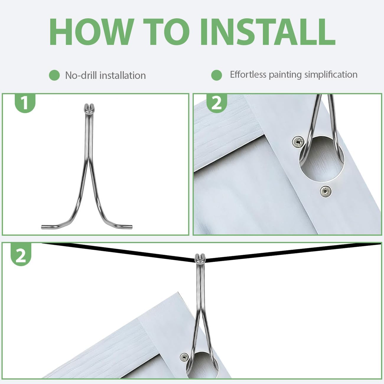 40 Pack Cabinet Door Painting Drying Rack, 304 Stainless Steel Cabinet Door Hangers for Painting, Metal Painting Hanging Hooks, No-Drill Spray Drying Rack Clips, Painting Cabinets Hanging System