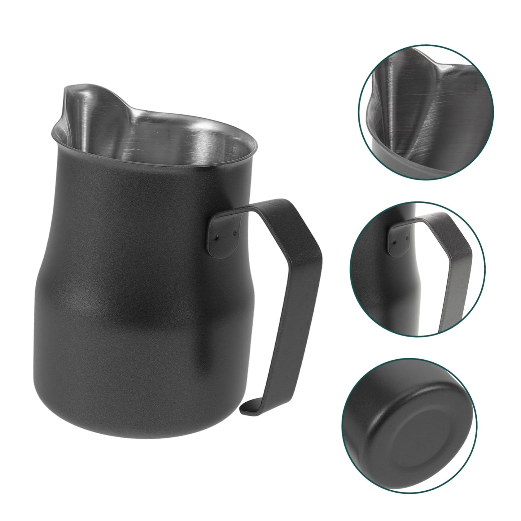 Uonlytech 3piezas Cafetera De Acero Inoxidable Para Espumar Leche Jarra De Café Diseño Elegante Capacidad Para Preparar Lattes y Cappuccinos Casa