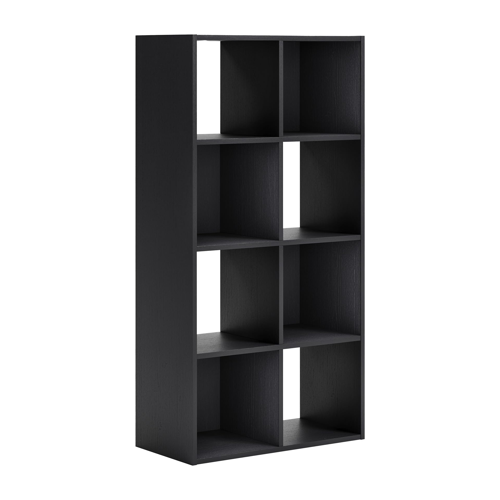 Signature Design by Ashley Langdrew 8 Cube Storage Organizer, Matte Finish, Wood & Decorative Laminate, 23.74" W x 11.81" D x 47.05" H, Black