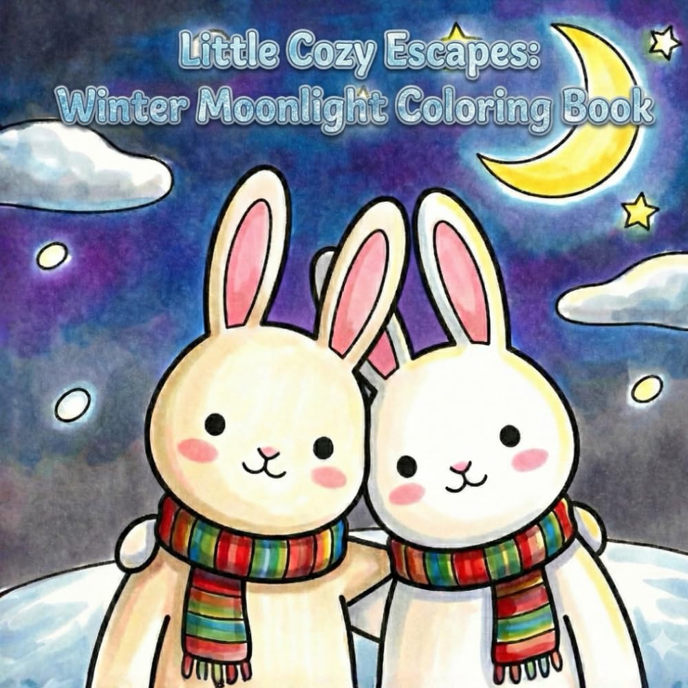 Little Cozy Escapes: Winter Moonlight Coloring Book: Little Cozy Escapes: Winter Moonlight Coloring Book