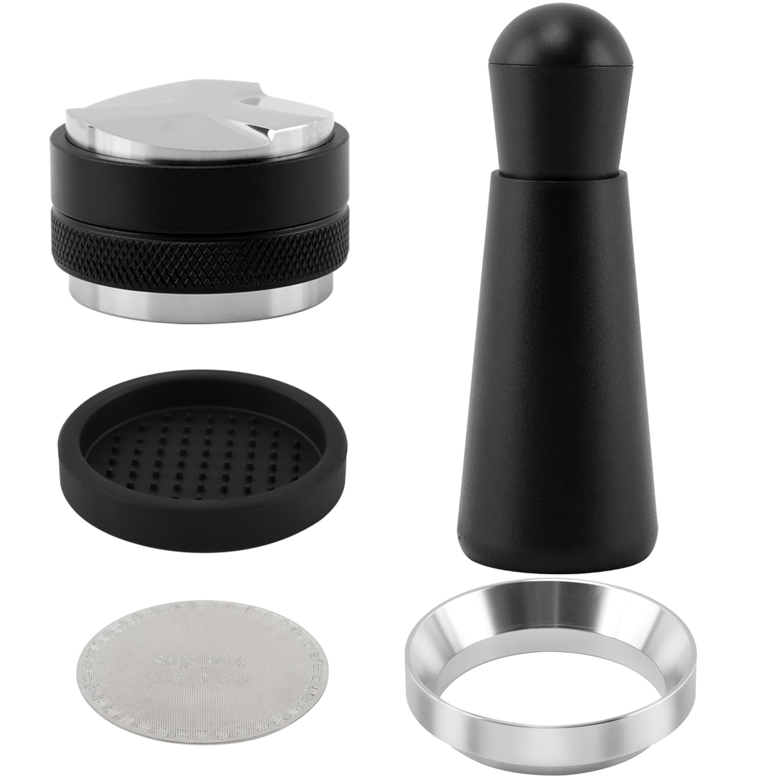 Photo 1 of ??51mm Espresso Accessories Kit, 2-in-1 Coffee Distributor & Tamper Leveler with Magnetic Dosing Funnel and WDT Tool for 51mm Portafilter, 5-Piece Barista Tool Set??