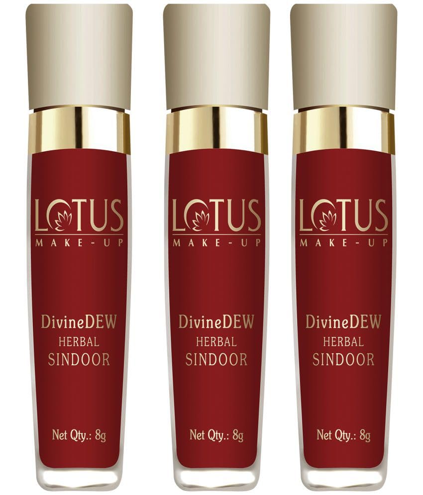 Lotus Makeup Divine Dew Herbal Liquid Sindoor Rosy Blush | Water And Smudge Resistant | Long Lasting | Non – Toxic | Mercury And Lead Free | Maroon | 8g Pack Of 2