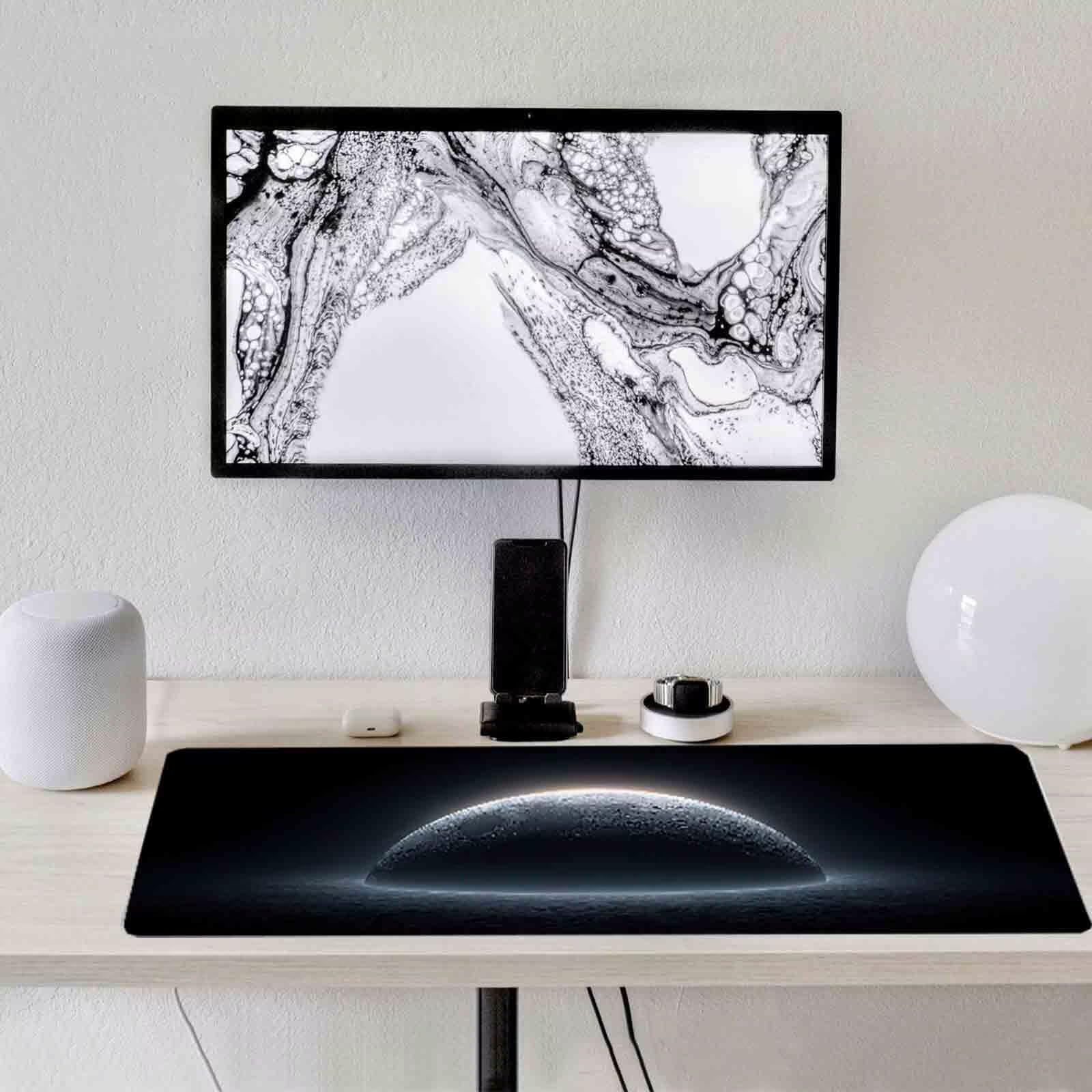 Czarna podkładka pod mysz ziemia XXL podkładka pod mysz 1200 x 600 mm podkładka pod mysz z przeszytymi krawędziami i gumową podstawą antypoślizgowa podkładka pod mysz XXL do gier, laptopa, akcesoria