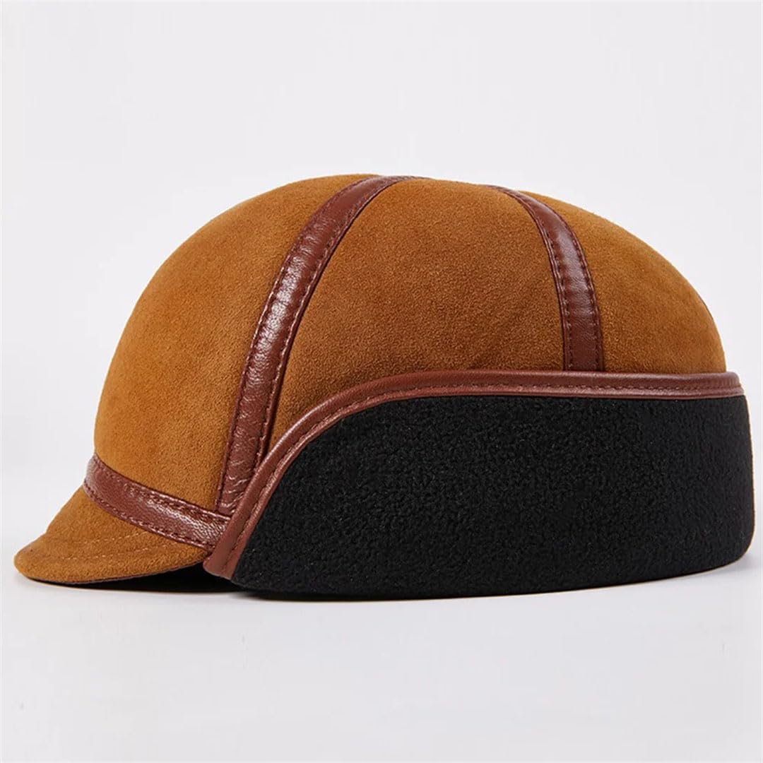 Gorra rusa de ala pequeña para hombre, 100% piel auténtica, cálida, para invierno, estilo newsboy