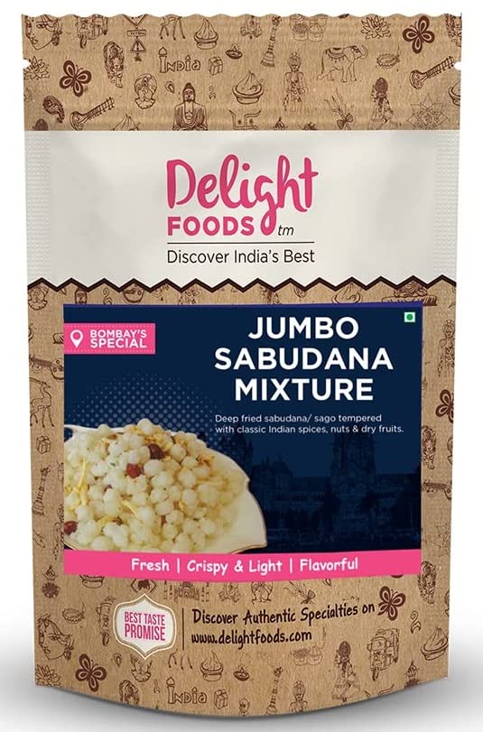 Delight Foods Jumbo Sabudana Mixture/Chiwda - 400g | Tapioca Mixture | Snacks, Namkeen, Chakana (B094X9BDGZ) Amazon Price History, Amazon Price Tracker