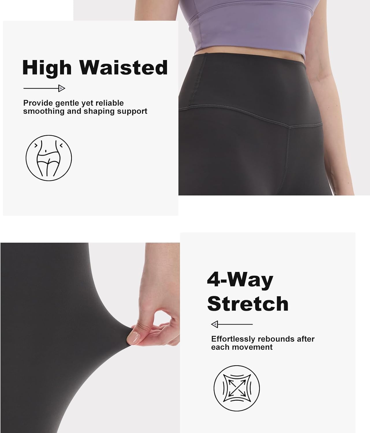 Breslatte High-Waisted High-Stretch Leggings 25-Inch, Soft & Breathable Yoga Pants for Women Workout & Everyday Lounge