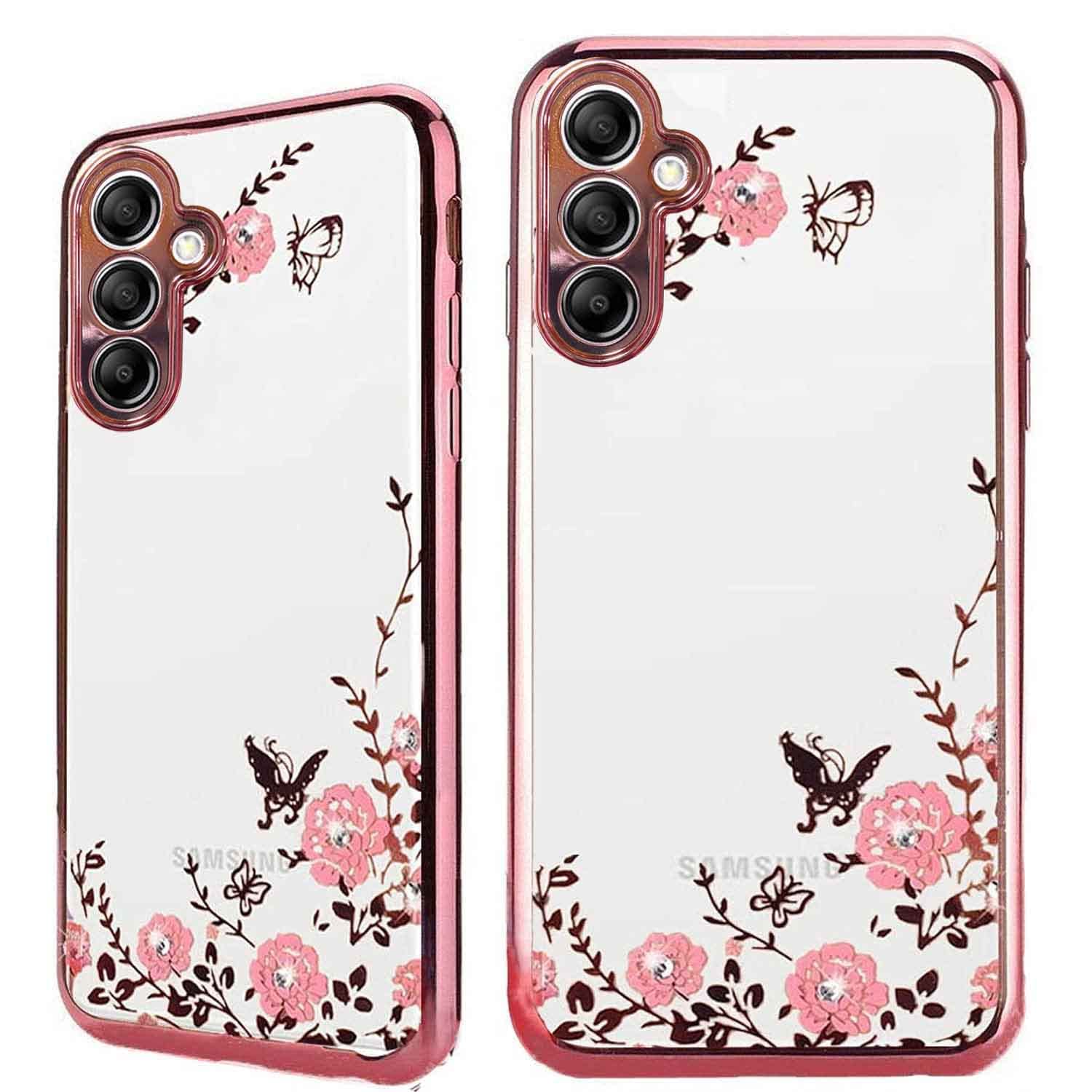 KC Back Cover for Samsung Galaxy A15 5G, Auora Pink Flowers and Butterflies with Crystals Camera Protection Transparent Soft Silicone Case (Rose Gold Pink) (B0CTWSFNYZ) Amazon Price History, Amazon Price Tracker