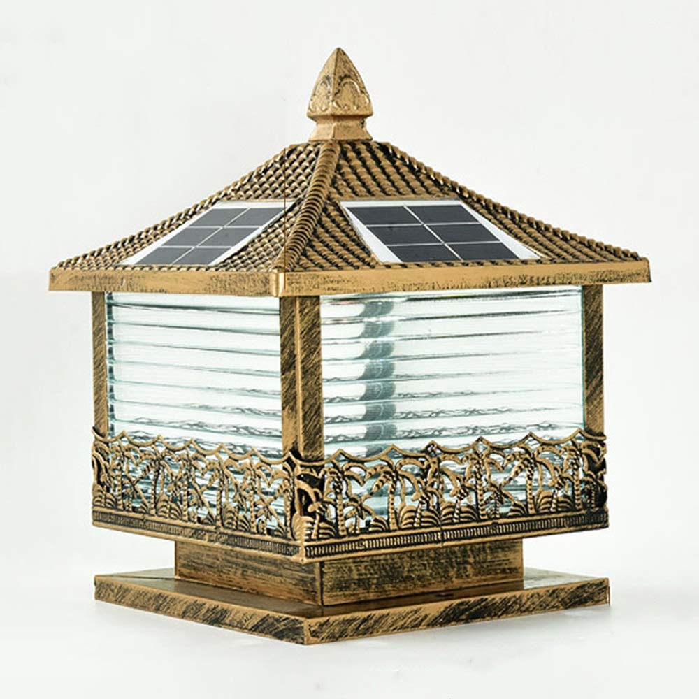 Lampe frontale solaire vintage avec télécommande pour sécuriser l'accès de la maison