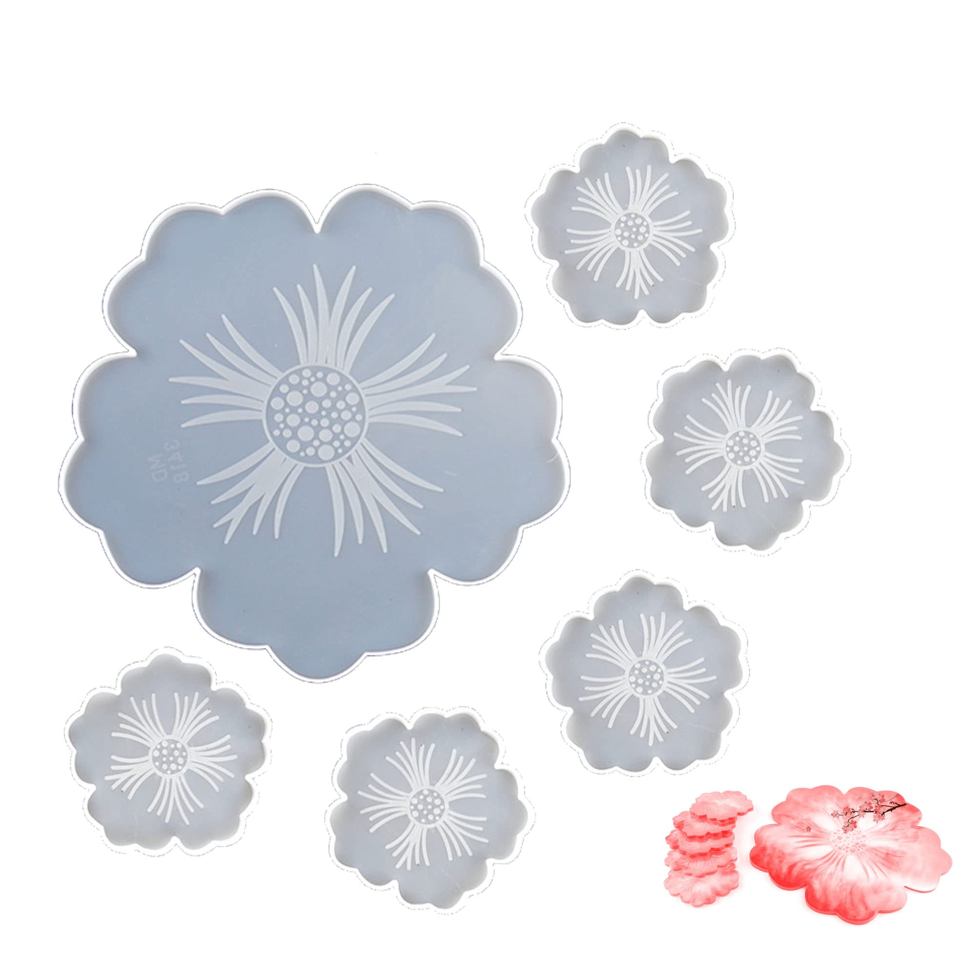 6 Pcs Resin Moulds Silicone, DIY Large Epoxy Resin Coaster Mould Kit, Irregular Silicone Coaster Molds, Agate Coaster Resin Casting Mould, for Resin Casting Preserved Flower Wedding Specimens