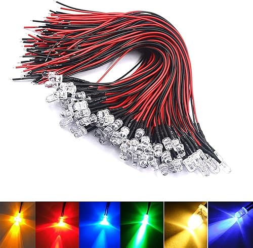 YXQ 7.9 in LED pre cableado luz DC3-6V diodos emisores mini bombillas LED individuales kit indicador color mixto, 30 piezas