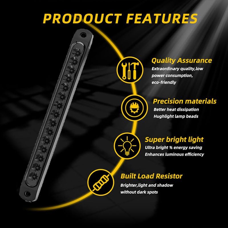 Miniatura 4 de Barra de 15 luces LED de freno de remolque, luces traseras rojas para luces LED de remolque, impermeables, para camión, remolque, marcador, barra de