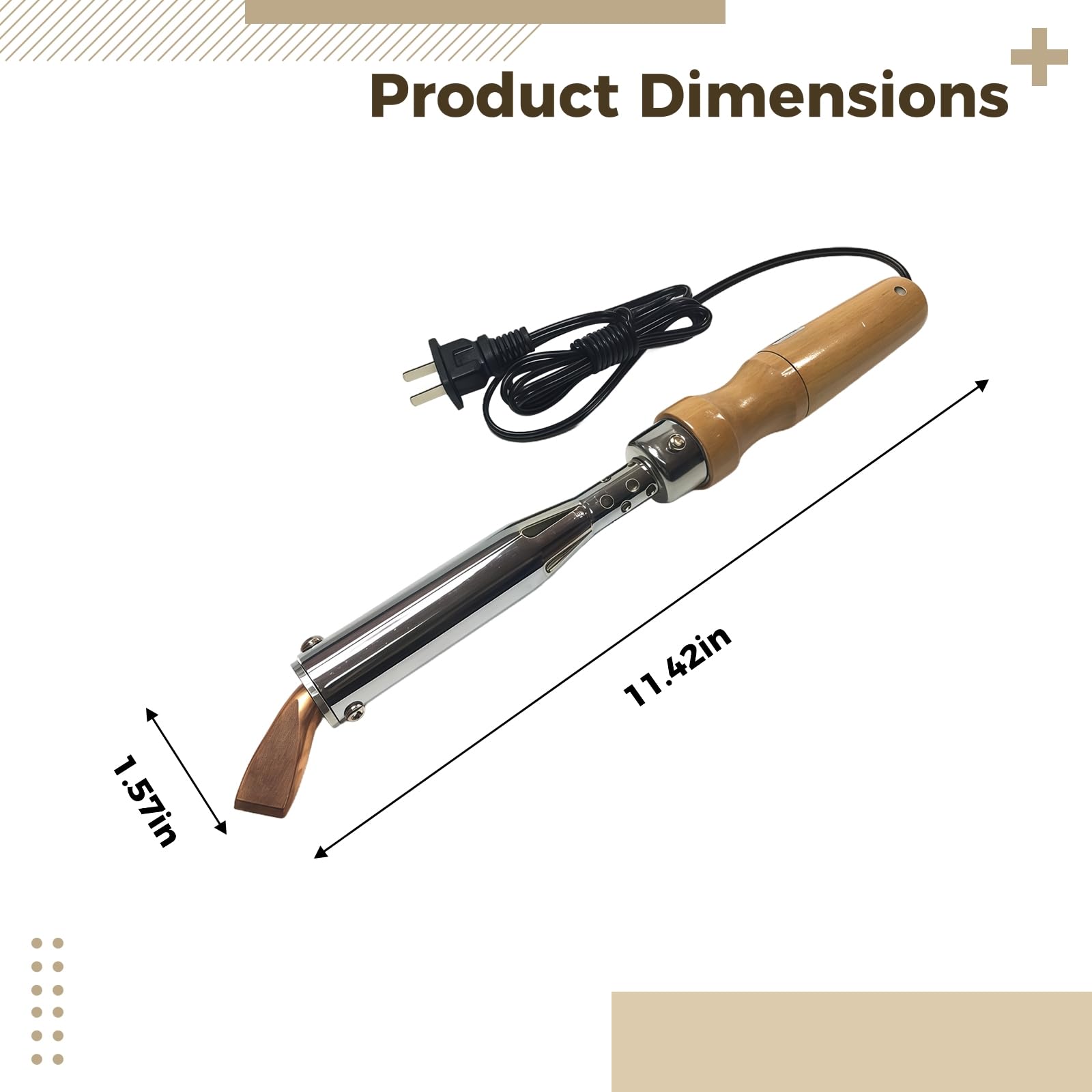 Fer à souder 100 W – Manche en bois, coque en métal, pointe remplaçable