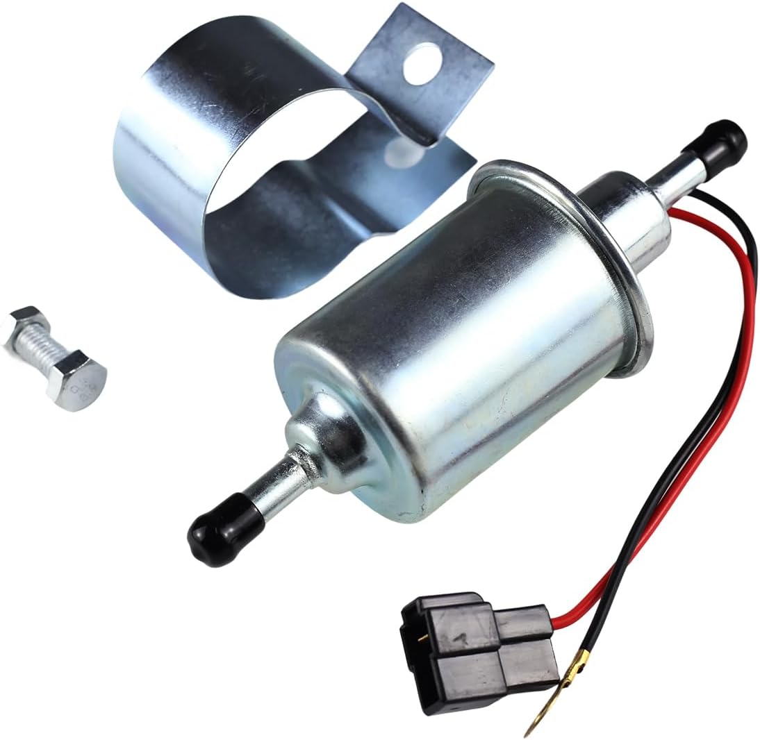 Electric Round Fuel Pump Compatible with Ford New Holland L140 L150 L160 L170 L425 L445 L452 L454 L465 L553 L555 L565 Ls150 Ls160 Ls170 Lx465 Lx485 Lx565 Lx665, Replace 86506895
