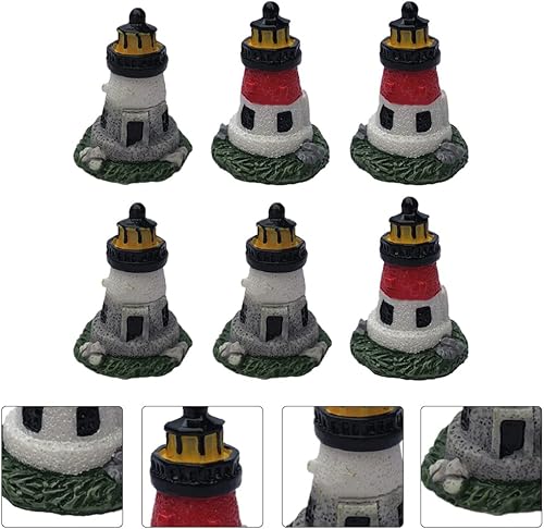 Miniatura 5 de Cabilock Decoración de resina con forma de faro para paisaje, botella y jardín, adorno al aire libre para decoración de oficina en casa y centro