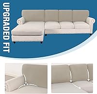 Vista 530 de H.VERSAILTEX 2025 New Sectional Couch Covers 8 Pieces Stretch Sofa Covers for Sectional Sofa Set Separate L Shaped Couch Cover for Both Left/Right