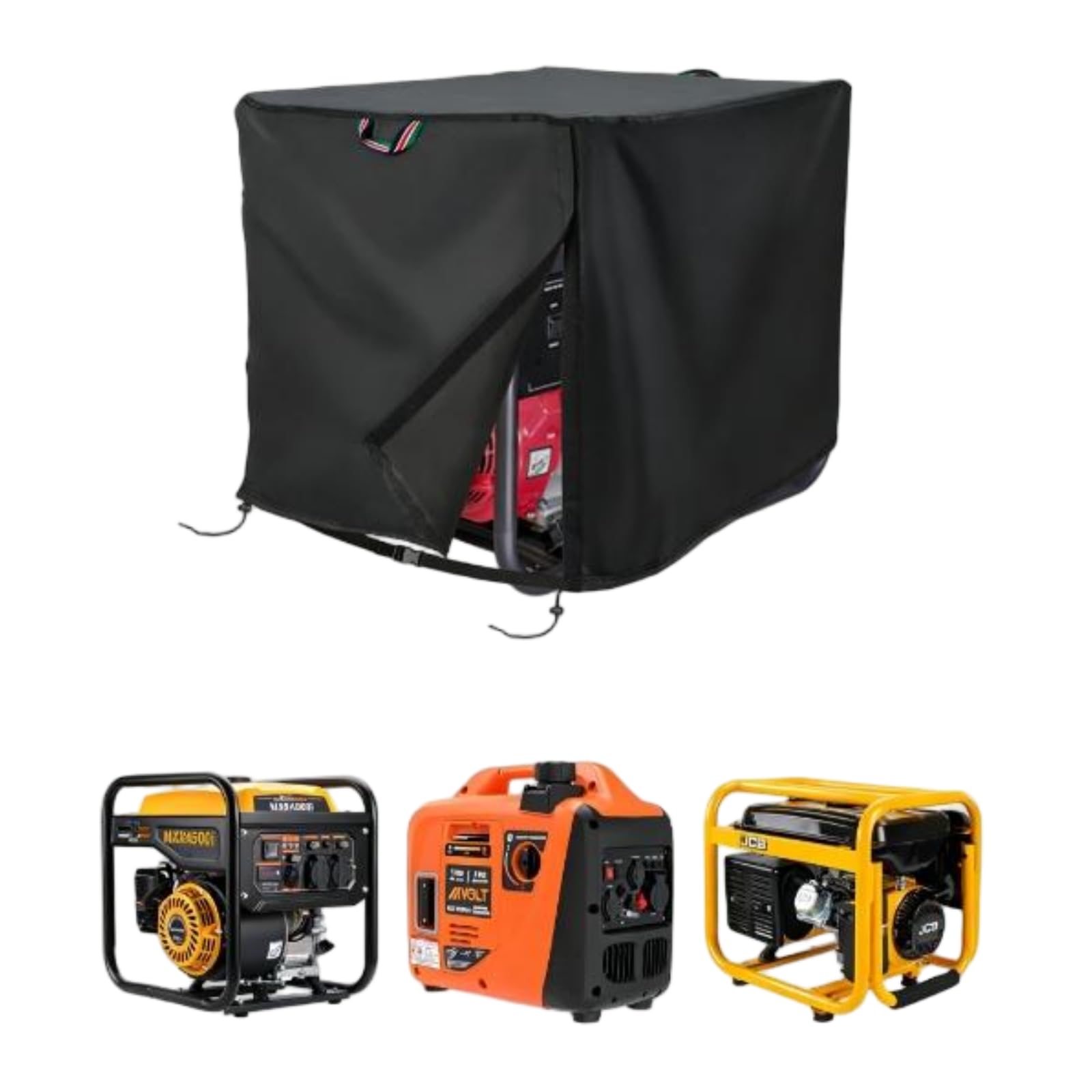 Hohong Outdoor Generator Cover Waterproof 48×25×34 cm, 500D Heavy Duty Generator Protective Cover, Outdoor Portable Covers for Most Generators-Black