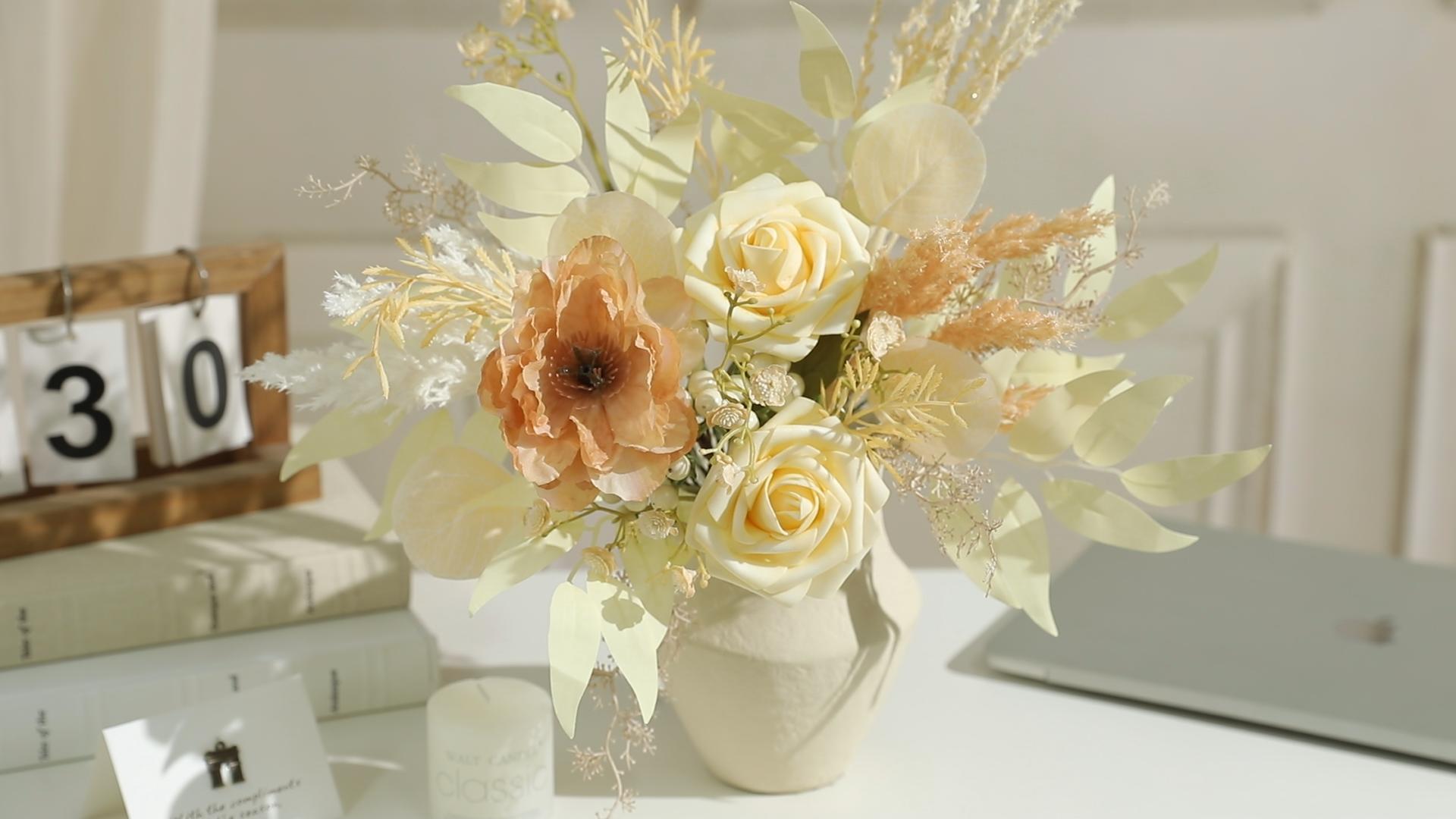 Amazon.com: Koroni Flowers Champagne Artificial Greenery Stems Box