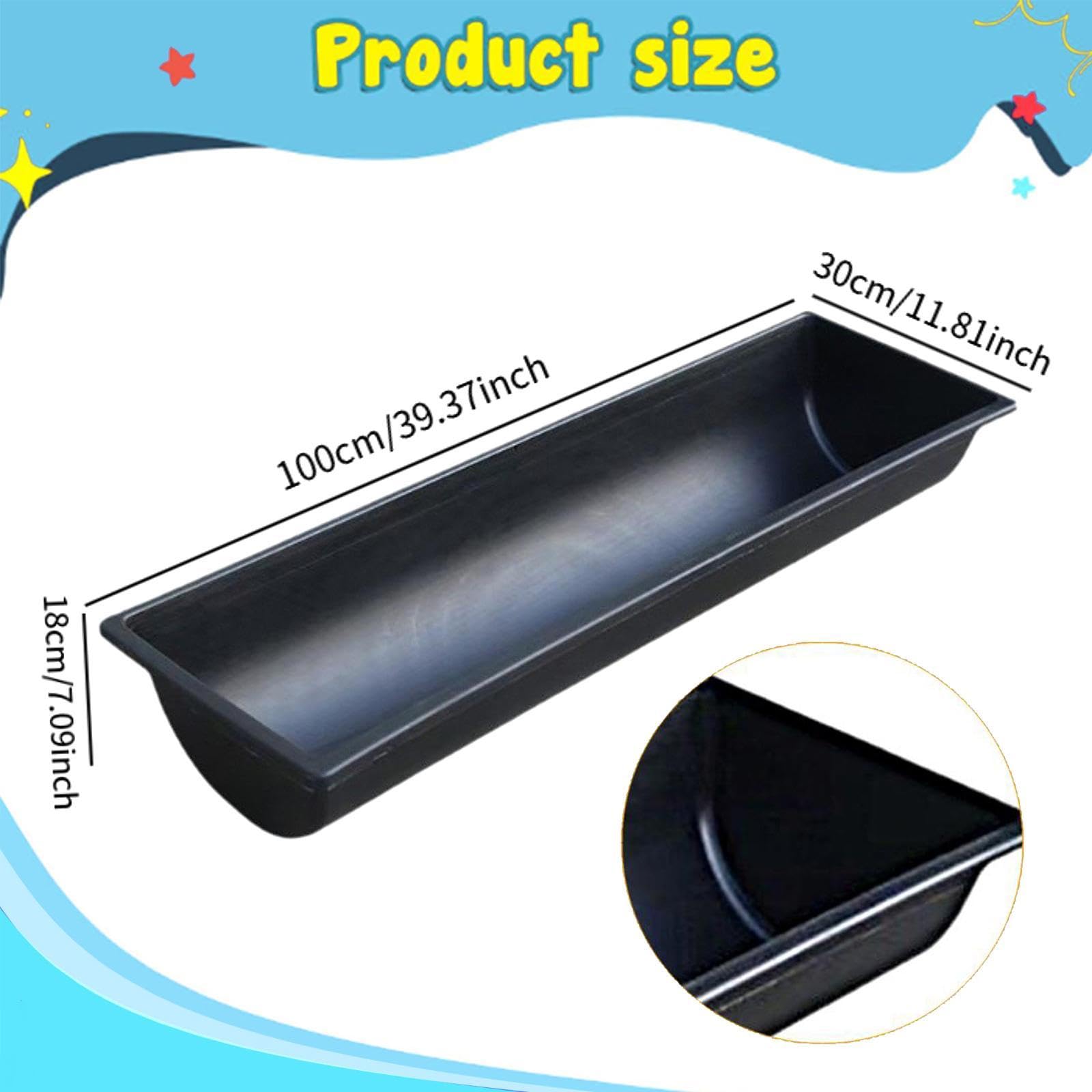 Comedero para Ganado Abrevadero para Cabras para Alimentar Pesebre para Vacas de Material Espeso Y Fácil de Limpiar Adecuado para Alpacas, 30 Cm X 18 Cm Negro