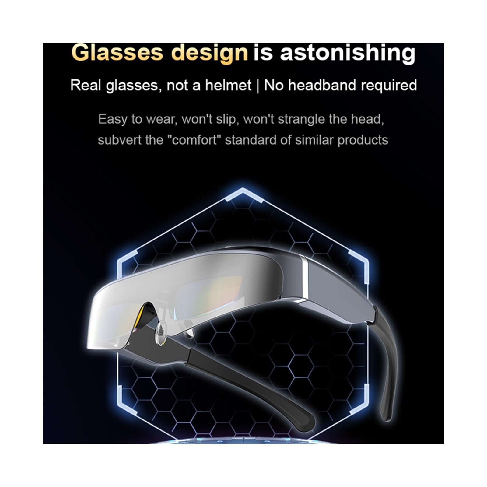 Gafas de vídeo 3D con Pantalla montada en Casco, Pantalla Gigante HD, HDMI, Juegos de Realidad Virtual 3D, Gafas Inteligentes, conexión a Ordenador.