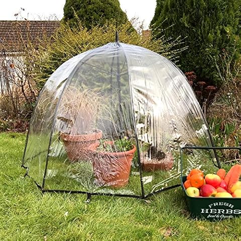 Pop n Crop Poly Greenhouse Umbrella - Garden Grow House Dome for Tomatoes Fruit Plants (1.2m Ø x 0.75m H, Pk 1) Cover