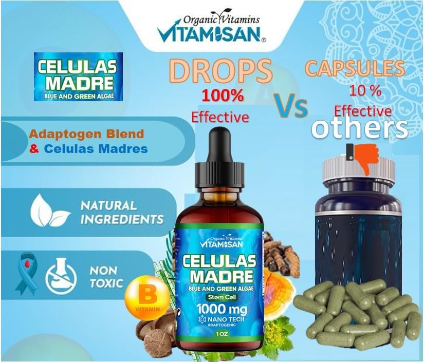 Miniatura 2 de Celulas Madres Soporte de células madre, a base de plantas, mezcla de adaptógenos, cordyceps, Rhodiola Rosea, Afa, astrágalo, complejo B, Reishi,