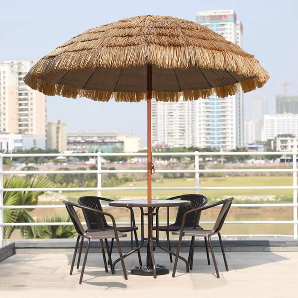 Hawaii-Strandschirm Mit Fransen: 2m Rund, Neigbar & UV-Schutz – Perfekt Für Garten, Terrasse & Pool