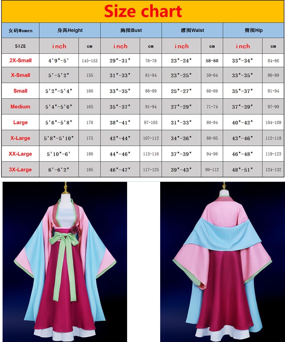 Disfraz de anime Maomao para mujer, falda kimono para fiesta, talla S (rosa, talla S)
