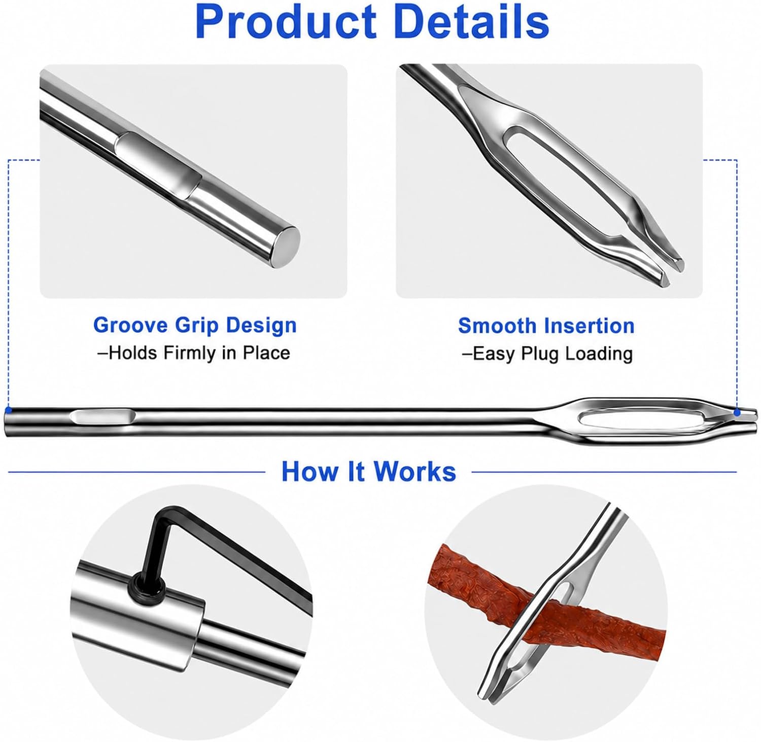 Linkstyle Tire Plug Needles, Split Eye Replacement Tire Repair Needles