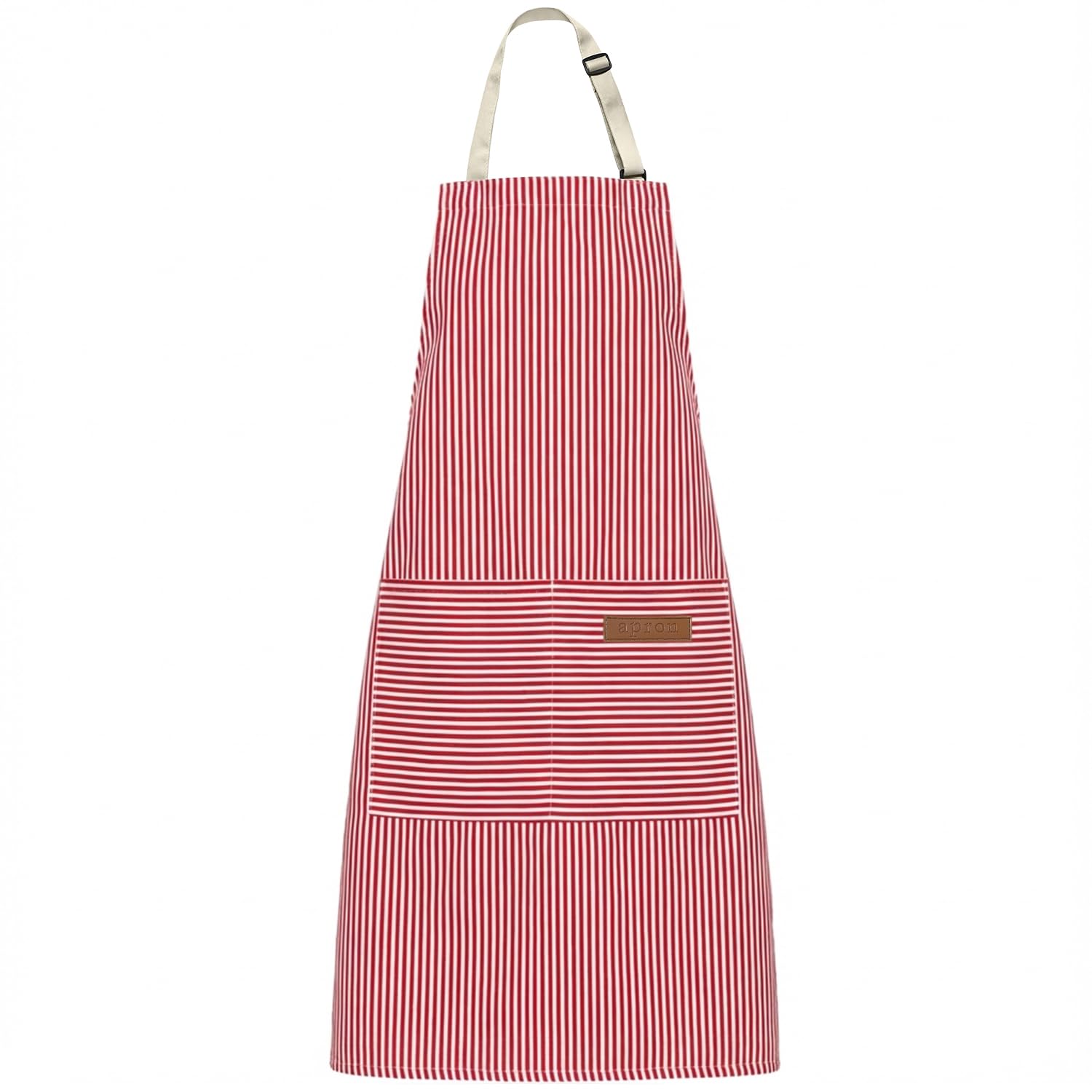 LECTNORE Adjustable Cooking Aprons for Women with Pockets, Kitchen Aprons for Baking, Painting, Gardening(1Pc-Red Pinstripes)