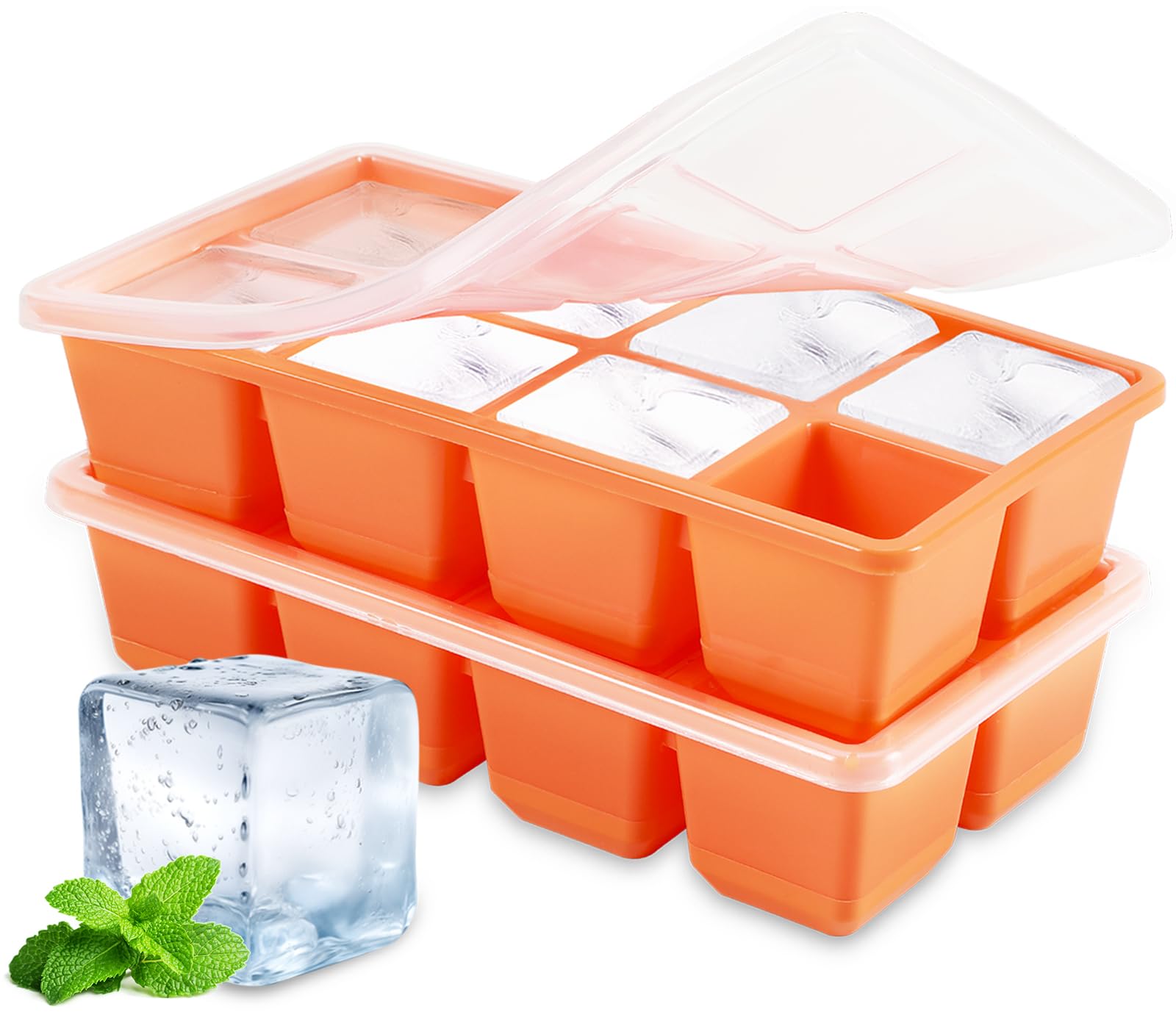 JRISBO BPA-Frei Silikon Eiswürfelbehälter 2 Pack 4,5 CM Größe für Cocktail Whiskey Kaffee
Flexibler Boden XL Groß Eiswür