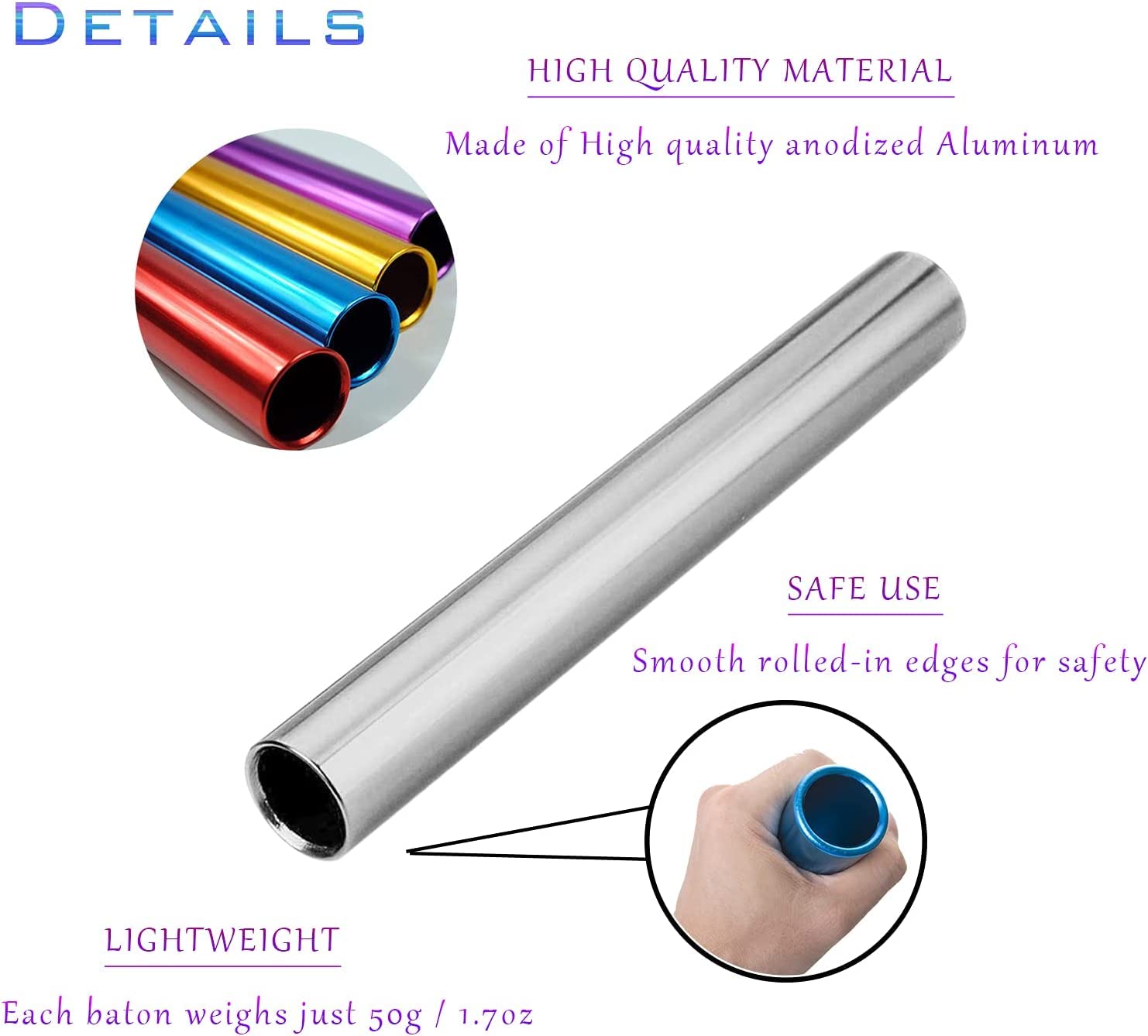 Set di Bacchette con relè in Alluminio anodizzato, 4 Colori Assortiti