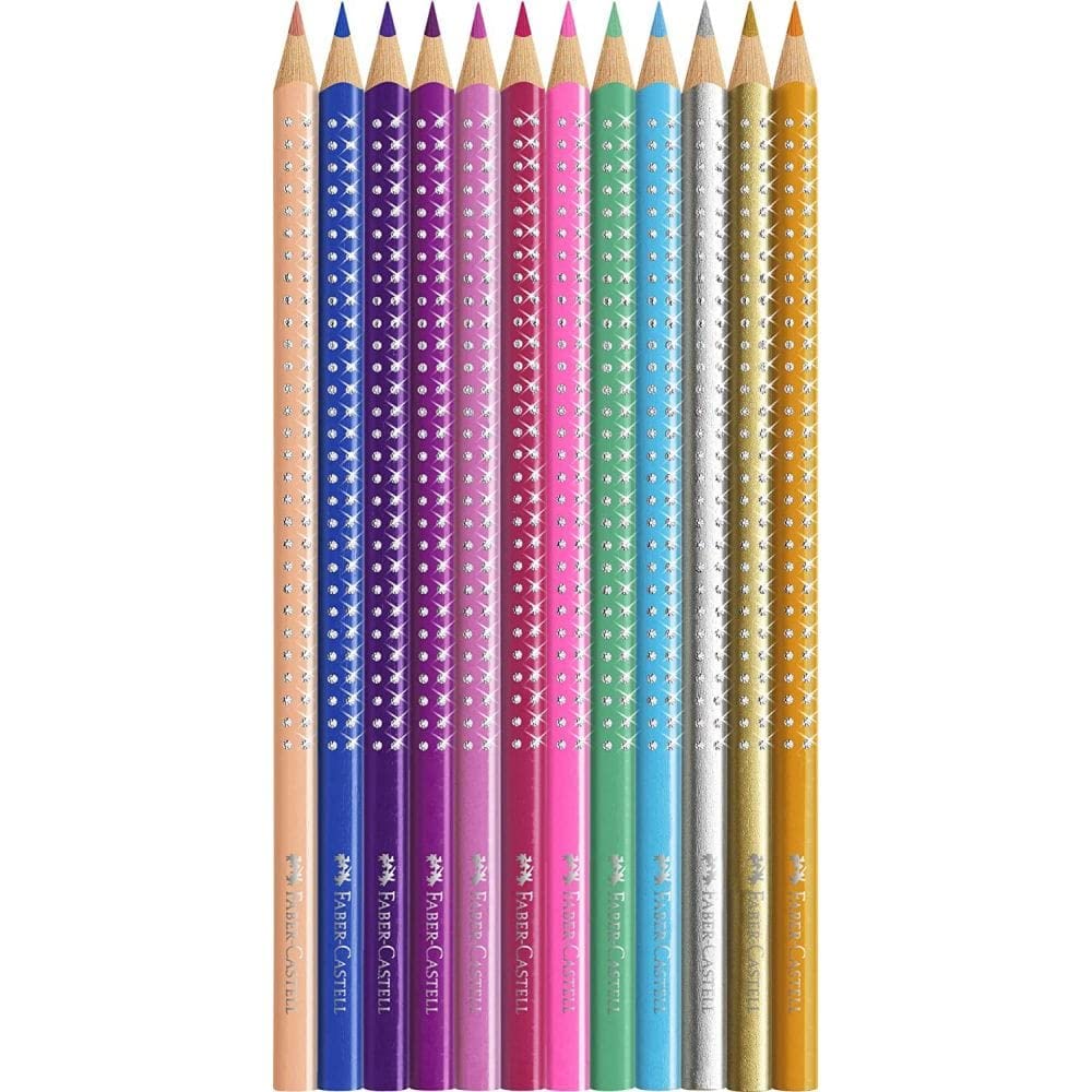 Faber-Castell Sparkle 12 pezzi matite colorate triangolari in astuccio metallico