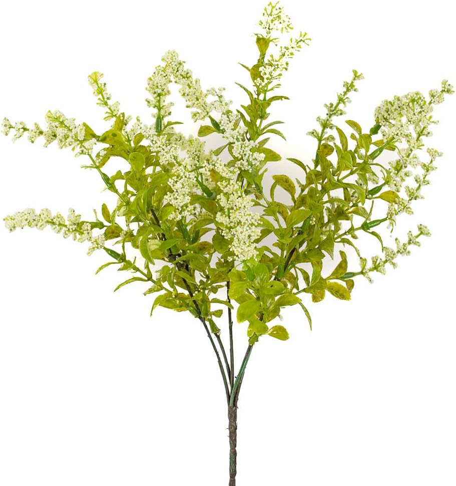 Factory Direct Craft Bright Pink Poly Silk Heather Floral Bush | for Indoor Decor