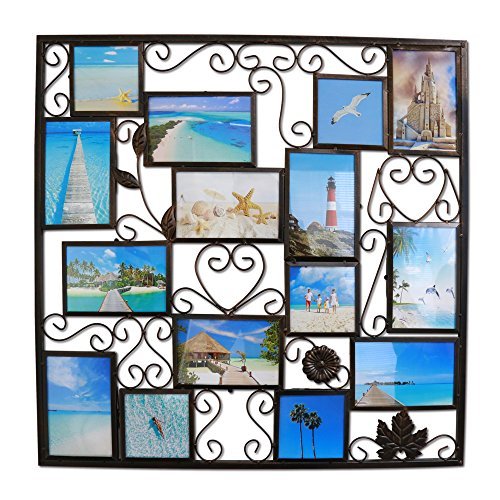 Abbie Home Picture Frame 11 Openings Plaque College Frame For Home Wall Decoration, Pvc Picture Frame Selfie Gallery Collage Frame Wall Hanging Mounting Design (Dark Copper) #TOP25