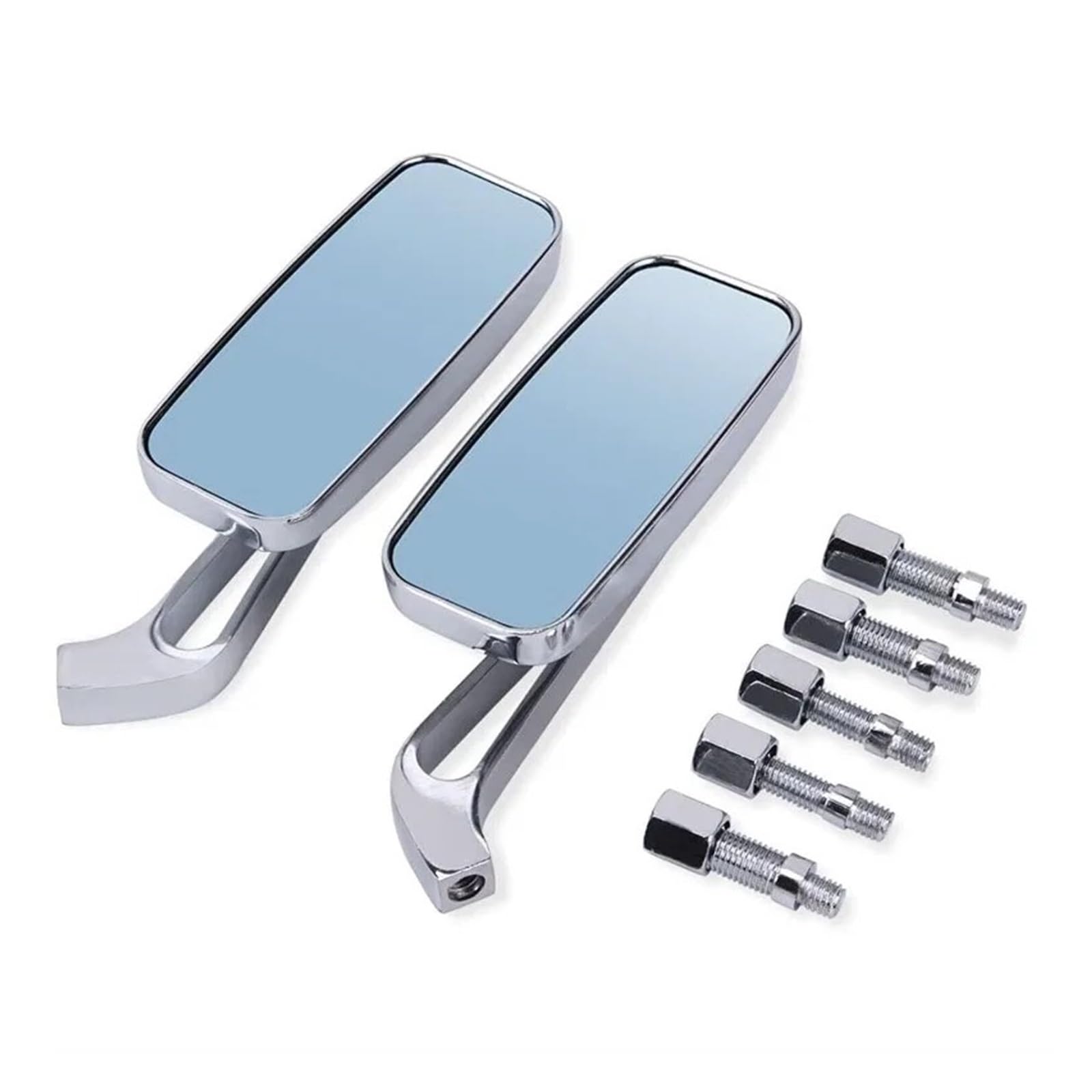 Espejos retrovisores de 8 y 10mm cromados para motos Custom y Touring tipo Softail Sportster 7