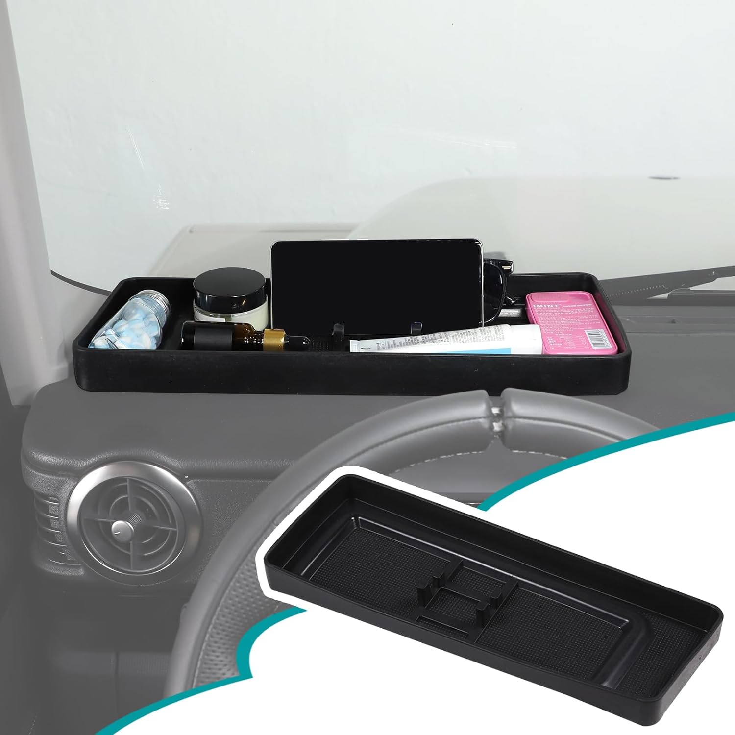 Auto Dashboard Storage Box Organizer Holder Tray Compatible with Ineos Grenadier 2020-2024 Car Center Console Dash Tray Storage Box Dashboard Interior Accessories