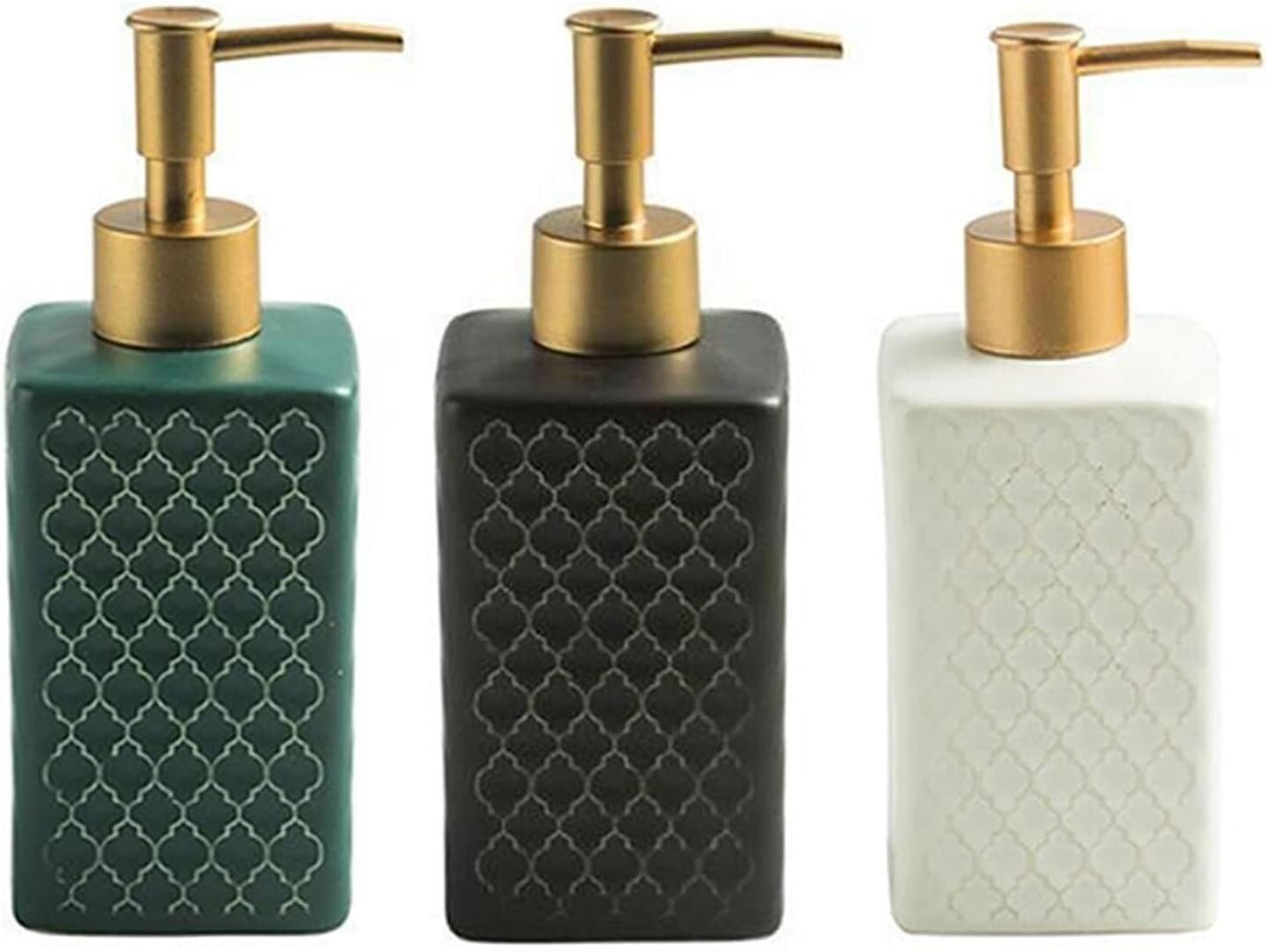 Soap bottle， Simple and luxurious ceramic soap dispenser kitchen bathroom household items(Abc)