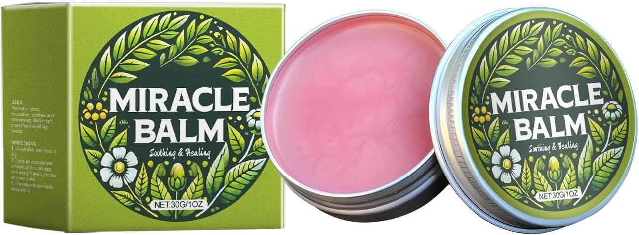 Miracle Balm, Organic Miracle Balm, Natural Ingredients, for Legs, Arms, Back Relaxed and Comfortable-2Pack