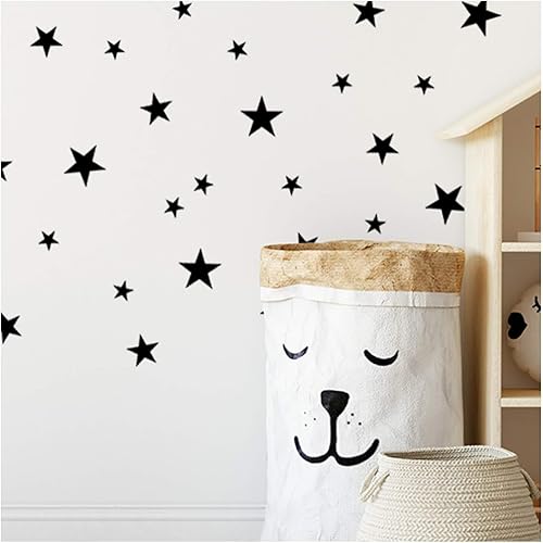 Calcomanías de estrella negra para decoración de guardería, calcomanías removibles para despegar y pegar, calcomanías de vinilo para decoración de