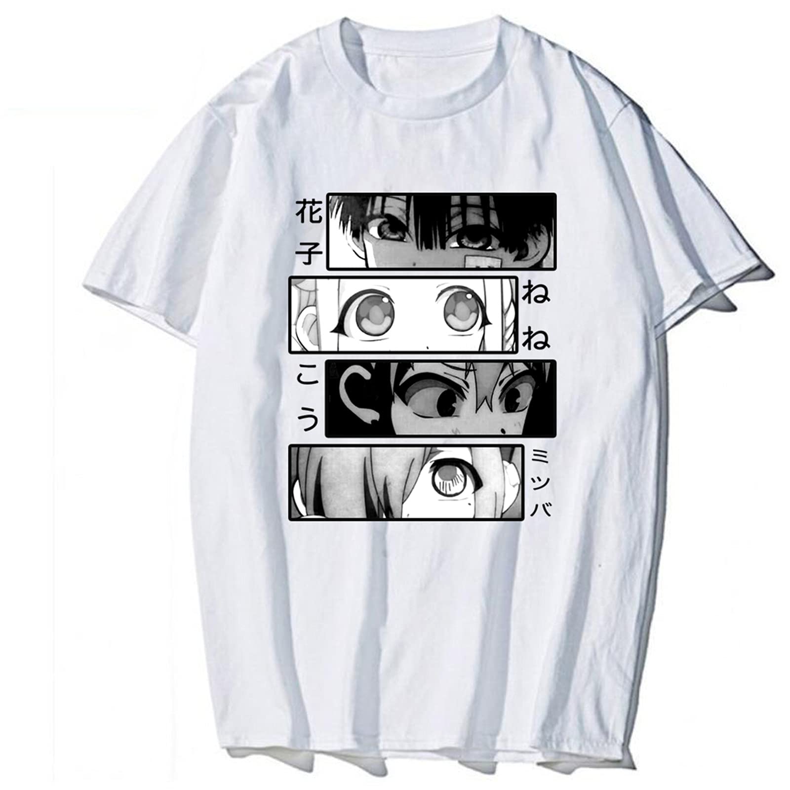 Hongwenstore Men's White 3 Toilet Bound Hanako Kun T-Shirt Jibaku Shounen Nene Yashiro Casual Round Neck Short Sleeve T-Shirts For /Wo/Teens