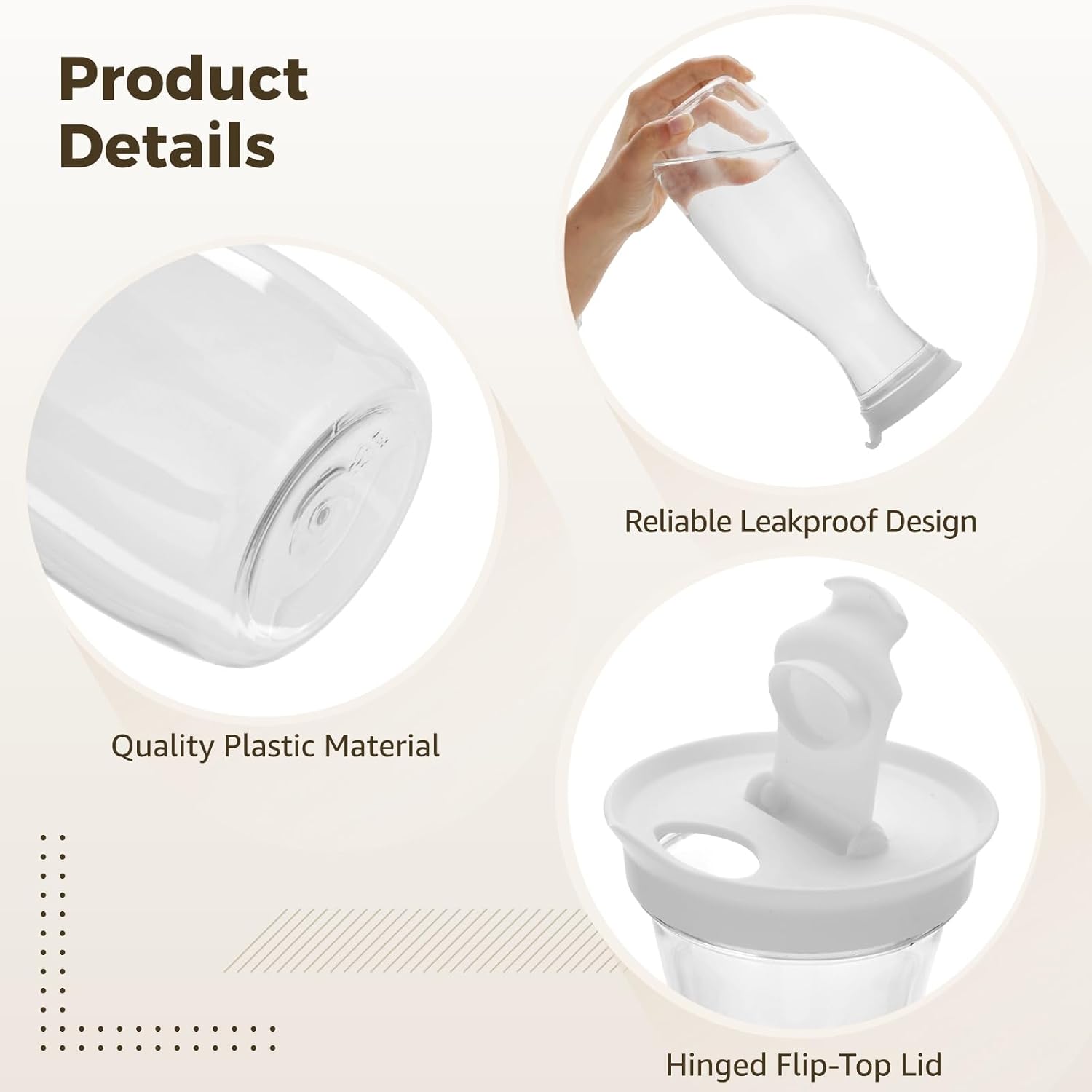 24 Pcs Plastic Water Carafe with Lids, 32 oz Juice Bottles, Reusable Juice Drink Container Pitcher, Clear Beverage Containers for Milk, Iced Tea, Cold Brew Coffee for Home Restaurant School Fridge