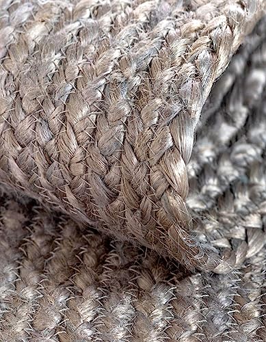 Image of Unique Loom Braided Jute Collection Area Rug - Dhaka (3' 3 inch x 5' 1 inch Oval, Gray)