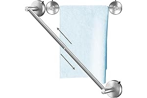 DGYB Suction Cup Adjustable Towel Bar, Brushed Nickel, 14-27 Inches