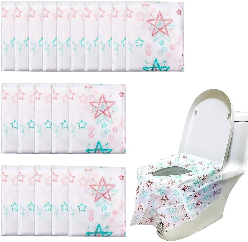 PIQIUQIU 20 Pezzi Monouso Toilette Seat Cover XL Antiscivolo Impermeabile Bambino
