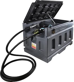 48 Gallon Portable Diesel Tank, Transfer Tank with 3.7GPM 12V DC Electric Transfer Pump for Gasoline Diesel, PE Diesel Transfer Tank, Manual Fueling Nozzle, for Easy Fuel Transportation