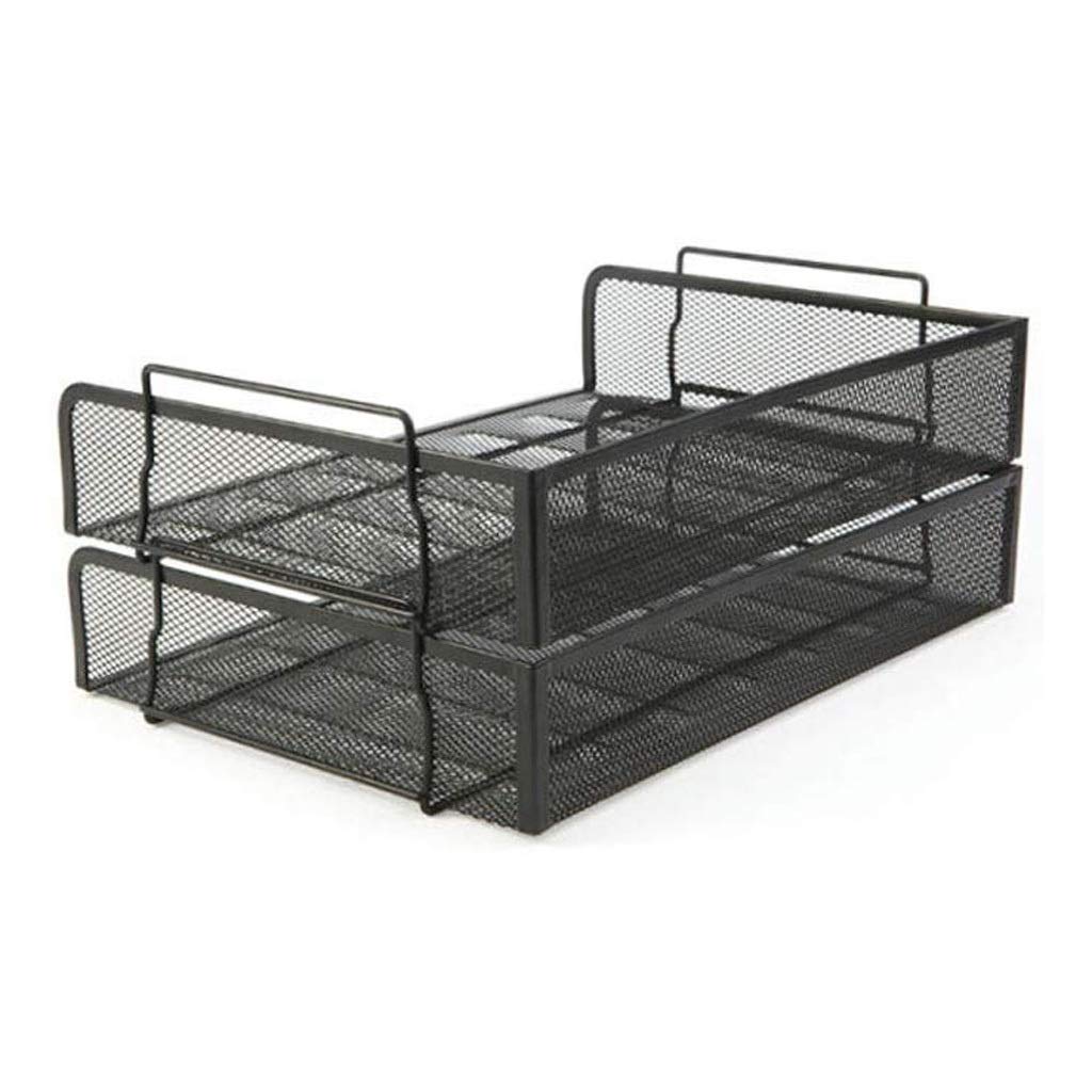 Desk File Organizer,Desktop Organizer File Sorter Uchwyt na teczki na czasopisma Artykuły biurowe Biurko Organizer do poczty Czarny metalowy organizer z siatki Małe uchwyty na dokumenty Organizer na l
