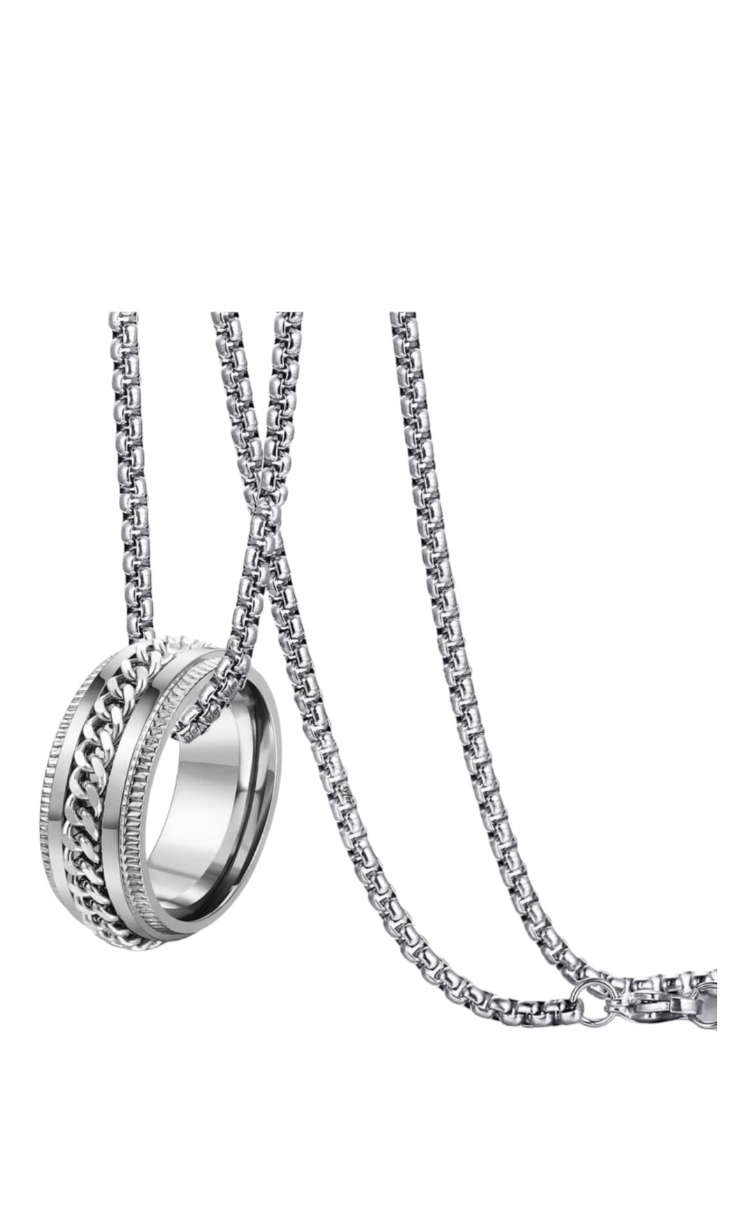 RSVP Creations Silver Chain 60 mm With Ring Pendent for Boys and Men (B0CQNZZJHG) Amazon Price History, Amazon Price Tracker