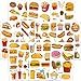 Konsait Food Temporary Tattoos for Kids, Ice Cream Hamburger French Fries Donuts Fake Waterproof Tattoo Stickers for Children Girls Boys Birthday Party Summer Party Cosplay Supplies