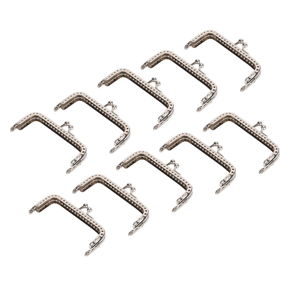 214 Defult 10Pcs Purse Frame, 8.5Cm Square Purse Lock Clip, Purse Frame Clasp, For Dinner Bags, Evening Bags