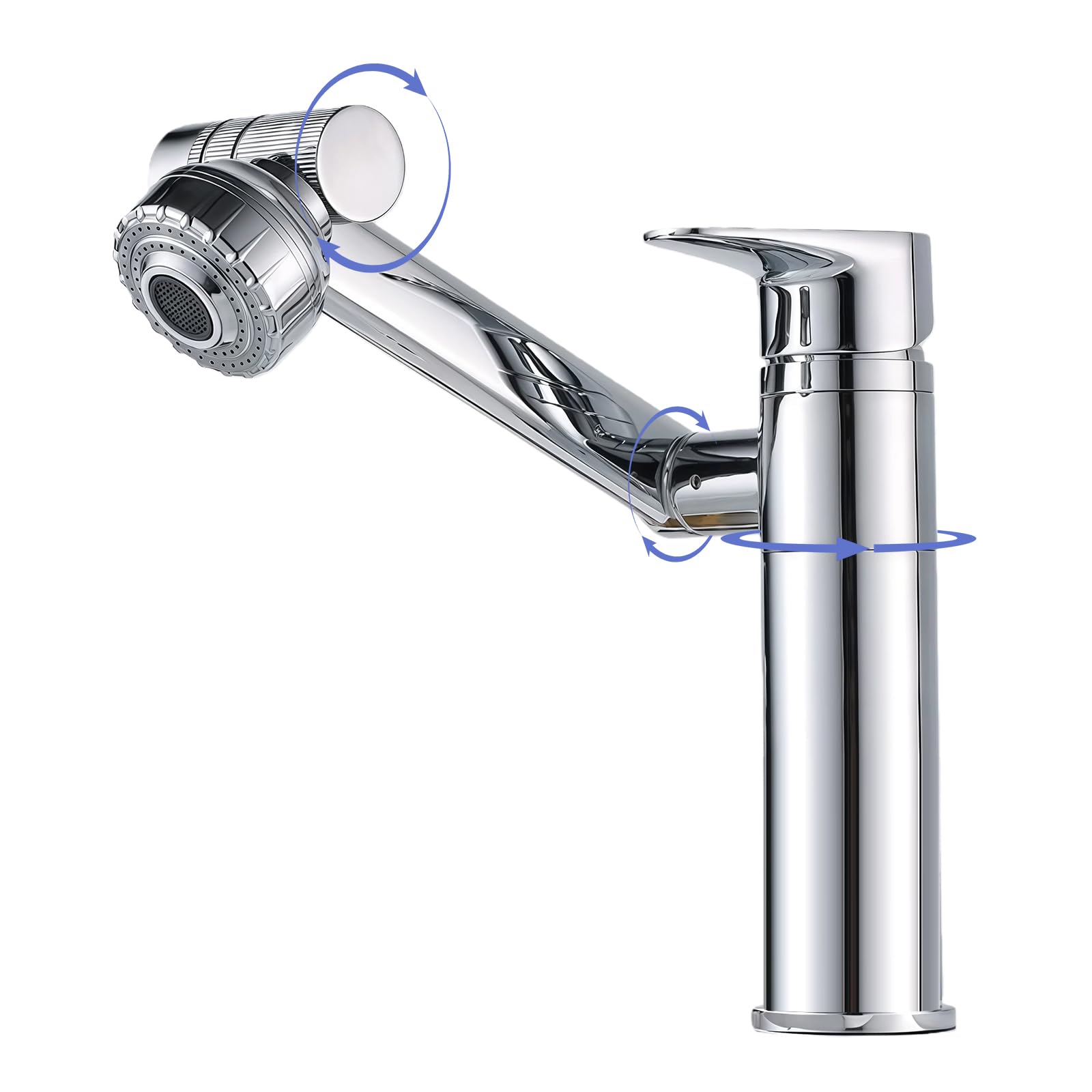 Robinet de lavabo eau froide chaude rotatif pour vasque de salle de bain